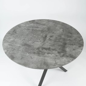 Ronde eettafel 'Nola' 120 cm, 3D-betonlook, kleur grijs