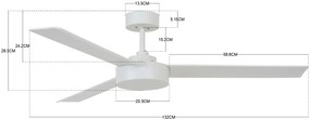 Beacon Lagoon Outdoor Plafondventilator 132CM Wit