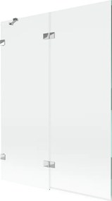 Mexen Lunar badwand vouwdeur 2-delig links 130 x 150 cm, transparant, chroom - 897-130-100-01-00-L