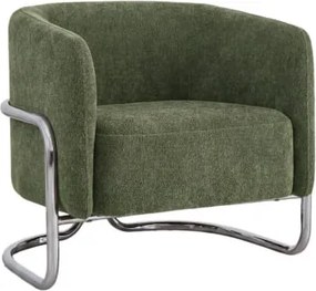 Zantria Set Van 2 Gestoffeerde Stoelen Met Ijzeren Frame Chenille Saliegroen - Sklum