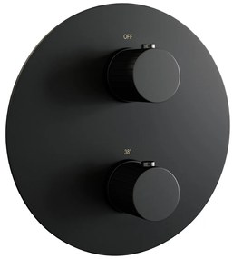 Brauer Stripe inbouw regendouche rond met 25cm hoofddouche, rechte muurarm en 3 standen handdouche set 40 zwart mat