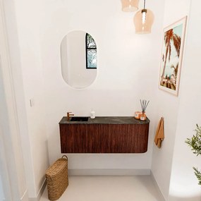 Mondiaz Joya DLux 110cm toiletmeubel ronding rechts ruby met wastafel faye links 1 kraangat lava