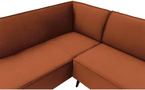 Goossens Basic Hoekbank Edolo oranje, stof, urban industrieel met ligelement links