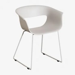 Set Van 4 Tuinstoelen Van Polypropyleen En Staal Alanys Grijsachtig Wit - Sklum