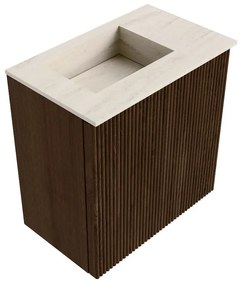 Mondiaz Joya DLux 40cm toiletmeubel walnut met wastafel faye links zonder kraangat meli