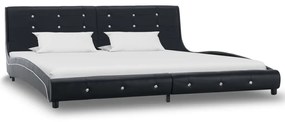 vidaXL Bed met traagschuim matras kunstleer zwart 180x200 cm
