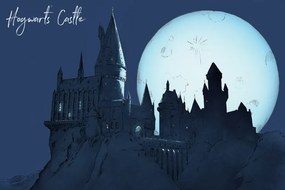 Kunstafdruk Harry Potter - Hogwarts Castlle, (40 x 26.7 cm)