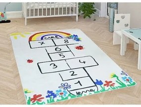 Kleden Beige Mani Textile  Hopscotch vloerkleed voor kinderen