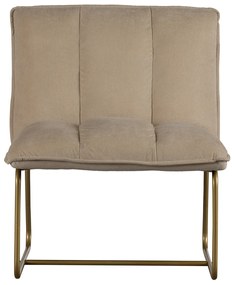 Woood Fie Fauteuil Zand Ribstof Met Goud