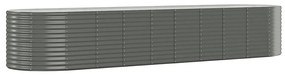 vidaXL Plantenbak 396x100x68 cm gepoedercoat staal grijs