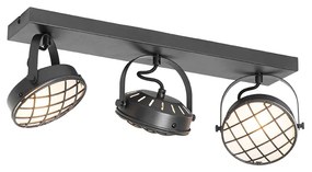 Vintage Spot / Opbouwspot / Plafondspot zwart 3-lichts - Tamina Industriele / Industrie / Industrial G9 Binnenverlichting Lamp