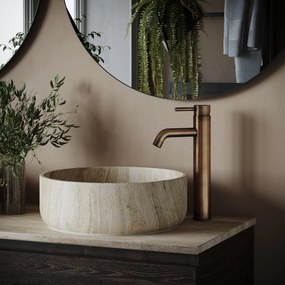 Saniclear Plus Stripes hoge wastafelkraan verouderd messing