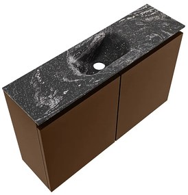 Mondiaz Ture DLux toiletmeubel 80cm rust met wastafel lava midden zonder kraangat