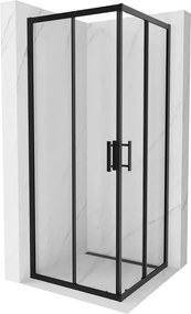 Mexen Rio vierkante douchecabine 80 x 80 cm, transparant, zwart - 860-080-080-70-00