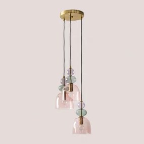 Hanglamp Van Glas Met 3 Lichtpunten Bezany Colors Meerkleurig Fresh - Sklum