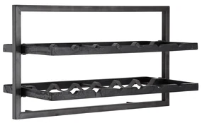 DTP Home Winemate Black Type A Wand Wijnrek Van Zwart Teakhout - 65x25x35cm.