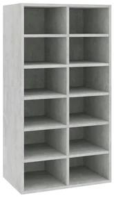 vidaXL Schoenenrek 54x34x100,5 cm bewerkt hout betongrijs