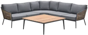 GI Bali loungeset (4-delig) - Naturel Rotan/Carbon Black