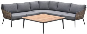 GI Bali loungeset (4-delig) - Naturel Rotan/Carbon Black