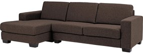 Goossens Hoekbank N-joy Divana Met Chaise Longue bruin, stof, 2,5-zits, stijlvol landelijk met chaise longue links