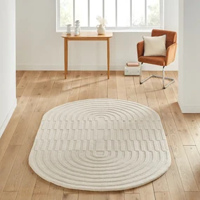 Ovalen vloerkleed in wol, Malko