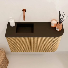 Mondiaz Joya 70cm toiletmeubel ronding rechts oak met wastafel faye links zonder kraangat urban