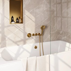 Brauer Stripe inbouw badkraan met badvulcombinatie en 3 standen handdouche messing geborsteld PVD