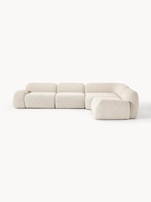 Modulaire bouclé hoekbank Wolke (4-zits)