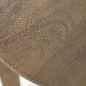 Ronde Bijzettafel Mangohout - 40 X 40cm.