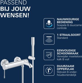 Grohe Essence New badmengkraan incl. handdouche met 1 straalsoort chroom