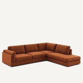 Hoekslaapbank met longchair van badstof, César