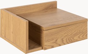 Wandgemonteerd nachtkastje met eikenlook en omkeerbare lade