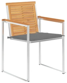 vidaXL Tuinstoelen 4 st met kussens massief teakhout