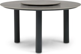 Dining Tuintafel rond 140 cm met lazy susan Grijs Trino