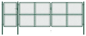 vidaXL Poort 150x495 cm staal groen