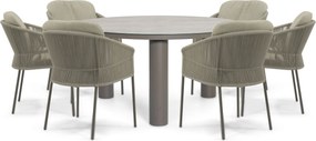 Tuinset Ronde Tuintafel 6 personen Rope Taupe 4 Seasons Outdoor Florence/Arancia