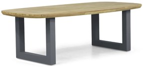 Dining Tuintafel rechthoekig 240 x 100 cm Aluminium/Teak Grijs Falcon/Talai
