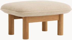 Voetenbank Brasilia van eikenhout met bouclé bekleding