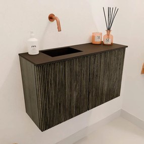 Mondiaz Joya 70cm toiletmeubel shadow met wastafel faye links zonder kraangat urban