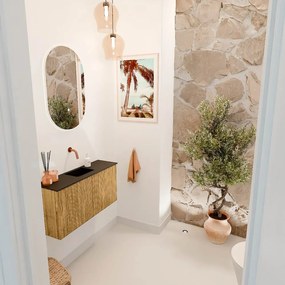 Mondiaz Joya 80cm toiletmeubel oak met wastafel faye midden zonder kraangat urban