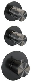 Brauer Gunmetal Edition complete inbouw regendouche met 3 standen handdouche, rechte wandarm en hoofddouche 30cm set 8 gunmetal geborsteld PVD