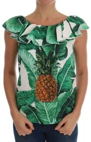 Overhemd Groen D&amp;G  Ananas Print Zijden Top - Groen