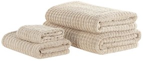 Handdoek set van 4 katoen beige ATAI Beliani