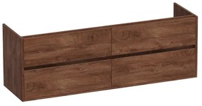 BRAUER Nexxt Wastafelonderkast - 160x46x55cm - 4 greeploze softclose lades - 2 sifonuitsparingen - MFC - viking shield 1777