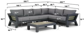 Hoek loungeset 6 personen Aluminium Grijs  Santika Furniture Santika Yovita