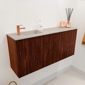 Mondiaz Joya DLux 90cm toiletmeubel ruby met wastafel faye links 1 kraangat opalo