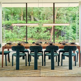 Hanglamp lineair glazen buis en staal, Strozzi