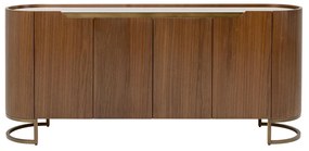 Kare Design Giorgio Ovaal Dressoir Walnoot En Messing - 180x42x80cm.