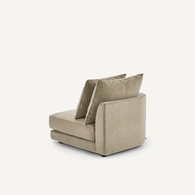 Halve bank links, modulair, van stonewashed fluweel, TIBERIO