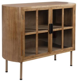 Retro Dressoir Hout Met Glas - 100x38x80cm.